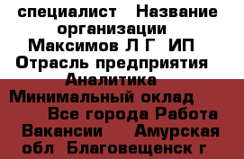 IT специалист › Название организации ­ Максимов Л.Г, ИП › Отрасль предприятия ­ Аналитика › Минимальный оклад ­ 30 000 - Все города Работа » Вакансии   . Амурская обл.,Благовещенск г.